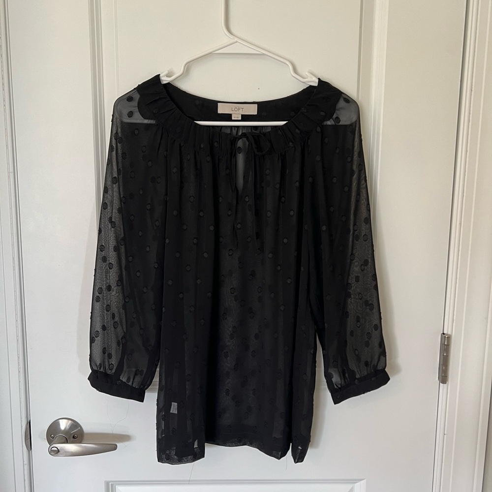 Loft Sheer Polka Dot Blouse